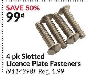 Princess Auto 4 pk Slotted Licence Plate Fasteners offer