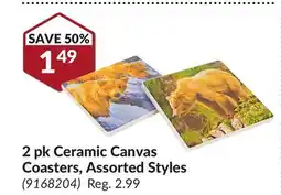 Princess Auto 2 pk Ceramic Canvas Coasters, Assorted Styles offer