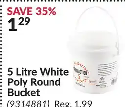 Princess Auto 5 Litre White Poly Round Bucket offer