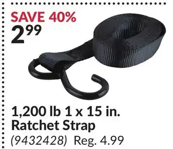 Princess Auto 1 x 15 in. Ratchet Strap offer