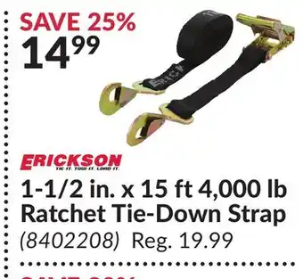 Princess Auto 1-1/2 in. x 15 ft 4, 000 lb Ratchet Tie-Down Strap offer