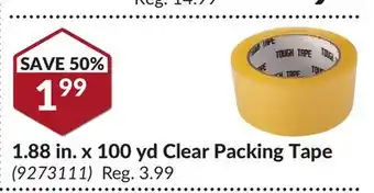 Princess Auto in. x 100 yd Clear Packing Tape offer