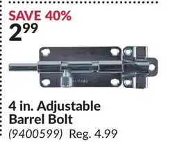 Princess Auto 4 in. Adjustable Barrel Bolt offer