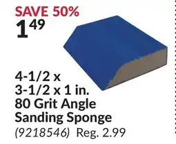 Princess Auto 3-1/2 1 in. 80 Grit Angle Sanding Sponge offer