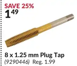 Princess Auto 8 x 1.25 mm Plug Tap offer