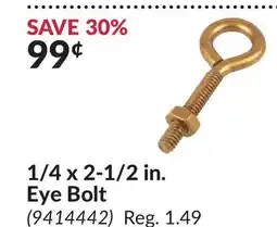 Princess Auto 1/4 x 2-1/2 in. Eye Bolt offer