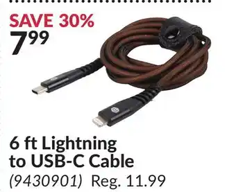 Princess Auto 6 ft Lightning to USB-C Cable offer