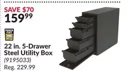 Princess Auto 22 in. 5-Drawer Steel Utility Box offer