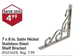 Princess Auto 7 x 8 in. Satin Nickel Stainless-Steel Shelf Bracket offer