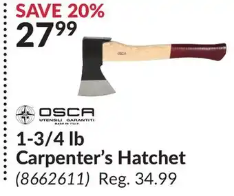 Princess Auto 1-3/4 lb Carpenter's Hatchet offer