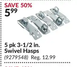 Princess Auto 5 pk 3-1/2 in. Swivel Hasps offer