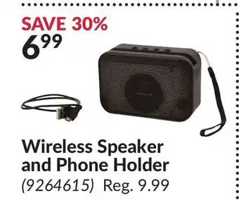 Princess Auto Wireless Speaker and Phone Holder offer