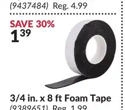 Princess Auto 3/4 in. x 8 ft Foam Tape offer