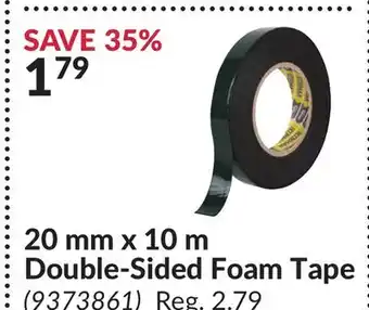 Princess Auto 20 mm x 10 m Double-Sided Foam Tape offer