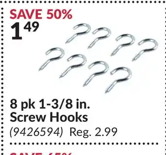 Princess Auto 8 pk 1-3/8 in. Screw Hooks offer