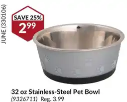 Princess Auto 32 oz Stainless-Steel Pet Bowl offer