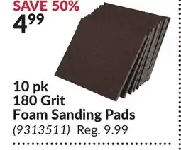 Princess Auto 10 pk 180 Grit Foam Sanding Pads offer