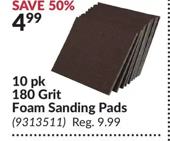 Princess Auto 10 pk 180 Grit Foam Sanding Pads offer