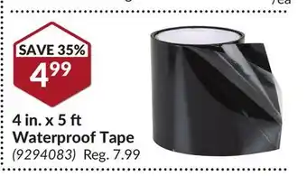 Princess Auto 4 in. x 5 ft Waterproof Tape offer