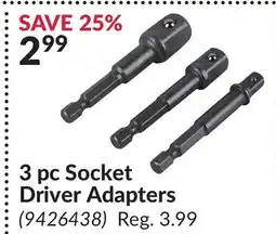 Princess Auto 3 pc Socket Driver Adapters offer
