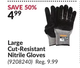 Princess Auto Large Cut-Resistant Nitrile Gloves offer
