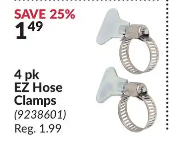 Princess Auto 4 pk EZ Hose Clamps offer