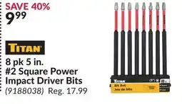Princess Auto 8 pk 5 in. #2 Square Power Impact Driver Bits offer