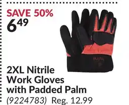 Princess Auto 2XL Nitrile Work Gloves with Padded Palm offer