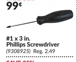 Princess Auto 1 x 3 in. Phillips Screwdriver offer