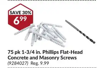 Princess Auto 75 1-3/4 in. Phillips Flat-Head Concrete and Masonry Screws offer