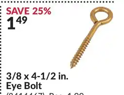 Princess Auto 3/8 x 4-1/2 in. Eye Bolt offer