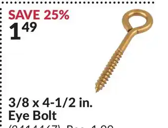 Princess Auto 3/8 x 4-1/2 in. Eye Bolt offer