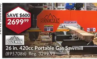 Princess Auto BOZEMAN 26 in. 420cc Portable Gas Sawmill offer