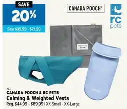 Ren’s Pets Depot ALL CANADA POOCH & RC PETS Calming & Weighted Vests offer