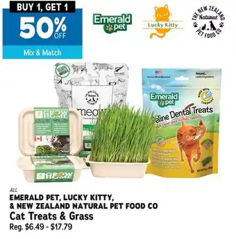 Ren’s Pets Depot ALL EMERALD PET, LUCKY KITTY, & NEW ZEALAND NATURAL PET FOOD CO Cat Treats & Grass offer