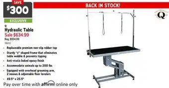 Ren’s Pets Depot Q Hydraulic Table offer