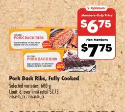 No Frills PORK BACK RIBS, FULLY COOKED, 680 G offer