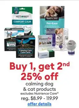 Petsmart Calming dog & cat products offer
