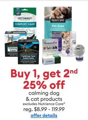 Petsmart Calming dog & cat products offer