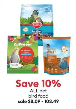Petsmart ALL pet bird food offer