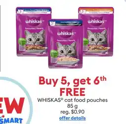 Petsmart WHISKAS cat food pouches offer
