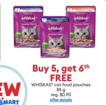 Petsmart WHISKAS cat food pouches offer