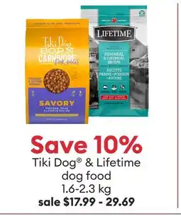 Petsmart Tiki Dog & Lifetime dog food offer