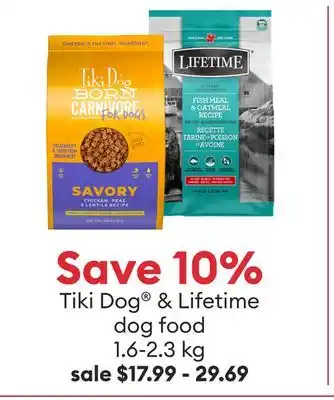 Petsmart Tiki Dog & Lifetime dog food offer