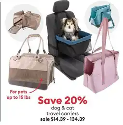 Petsmart Dog & cat travel carriers offer