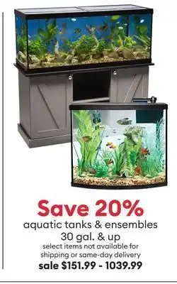 Petsmart aquatic tanks & ensembles offer