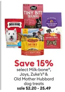 Petsmart Select Milk-bone , Jays, Zuke's & Old Mother Hubbard dog treats offer