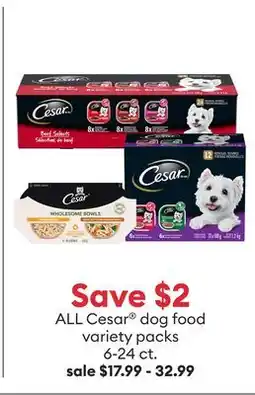 Petsmart ALL Cesar dog food variety packs offer