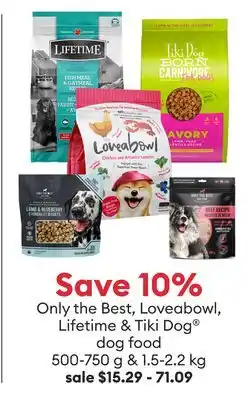 Petsmart Only the Best, Loveabowl, Lifetime & Tiki Dog dog food offer