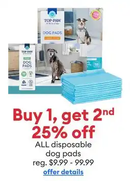 Petsmart ALL disposable dog pads offer